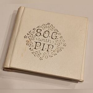 Vintage Mini Photo Album SOG with PIP Ivory With Gold Foil Neutral 1970s MCM